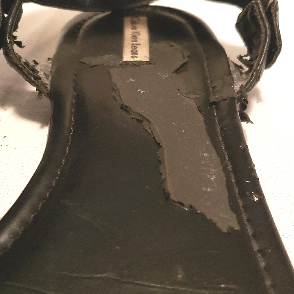Calvin Klein Jeans Vintage Leather Sandal - Picture 4 of 9